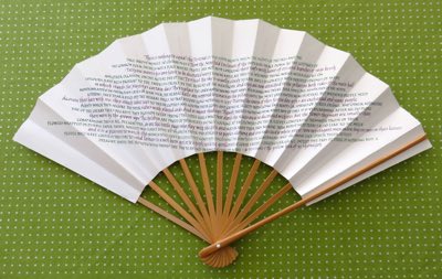 Calligraphy on a traditional Japanese fan